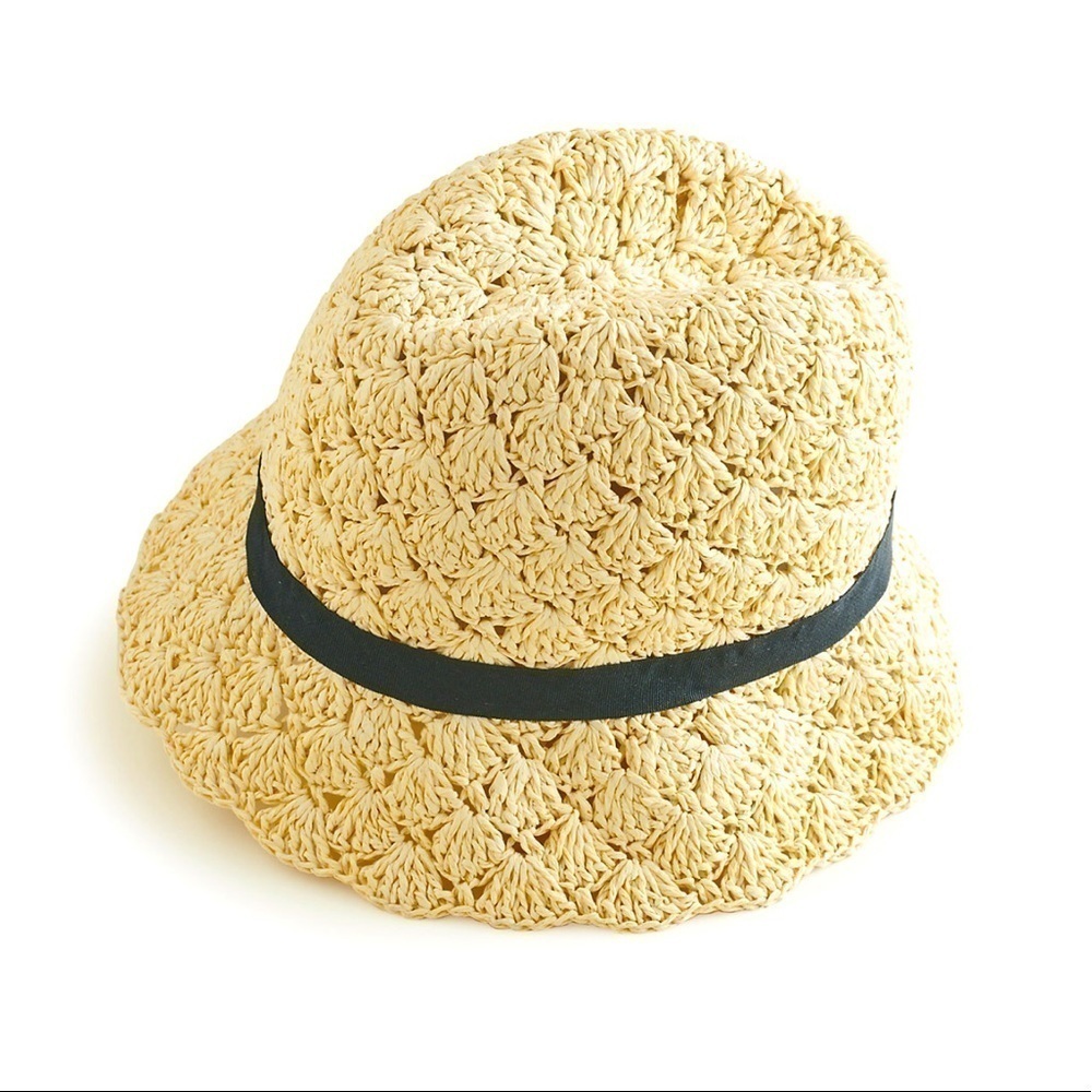 New! Elizabeth and James Bohemian Crochet Straw Hat